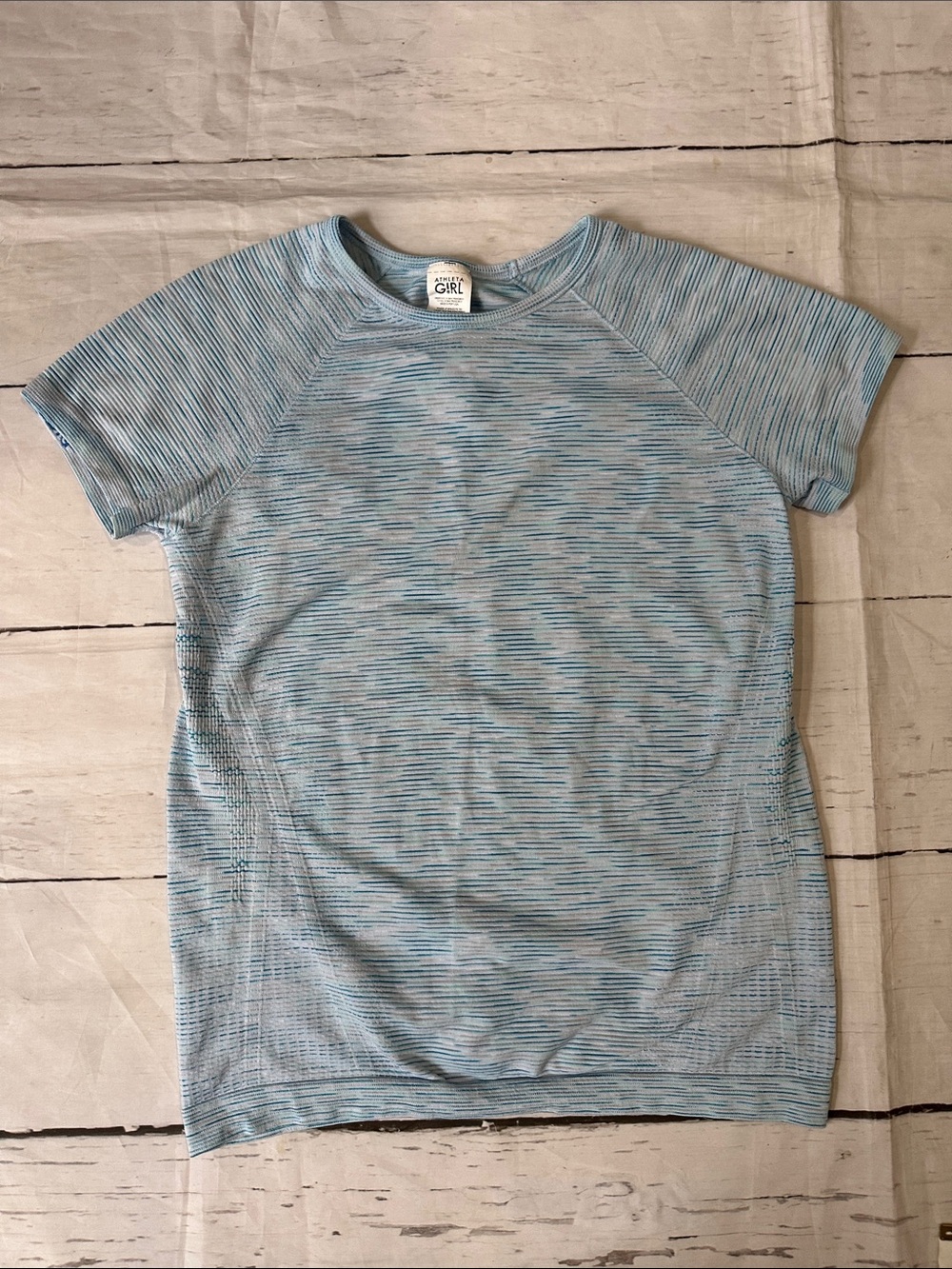 Athleta Girls' Light Blue Striped Performance blue stripes athletic size 14